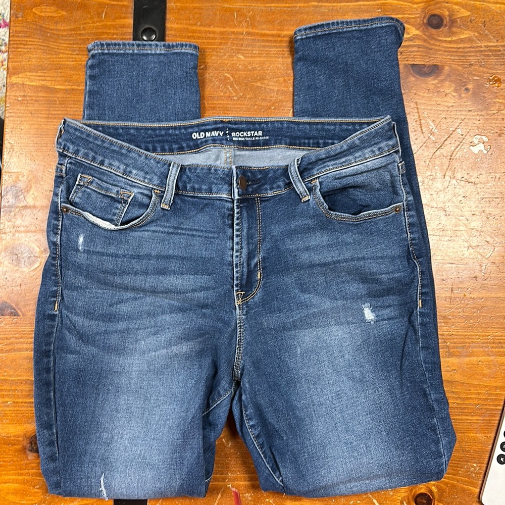 old Navy Rockstar mid-rise distressed jeans